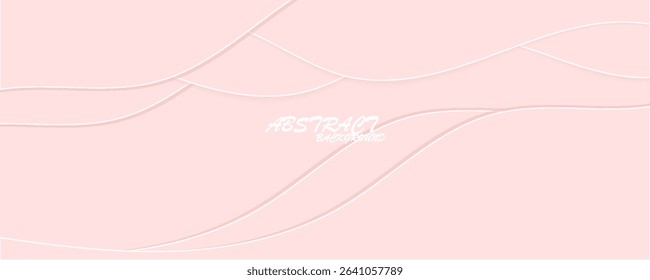 Papercut abstract background with pink colour smooth gradient Vector illustration