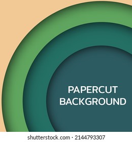 Papercut abstract background. vector paper concept with realistic round holes. abstract circle papercut design background with overlap layer, 3D circle papercut background multicolors. earth day conce