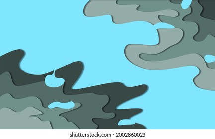 papercut abstract design with soft color combination
