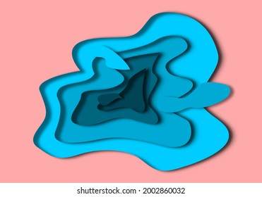 papercut abstract design with soft color combination