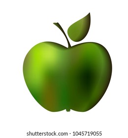 Papercut an Apple.3D papercut. vector banner