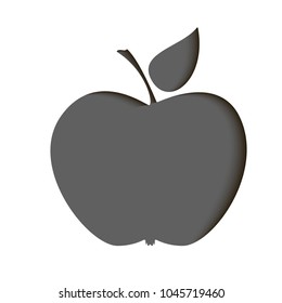 Papercut an Apple.3D papercut. vector banner