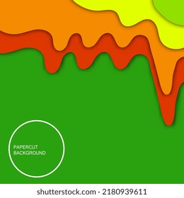 Papercut background Abstract design, red, green, yellow, orange colors