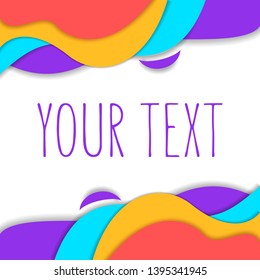 Papercut background. Abstract minimalistic 3d design. Origami style. Red and blue layers, carving effect. Realistic poster handmade style. Your text and message space