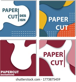 papercut background collection for cover, flyer, poster, banner, social media post and brochure