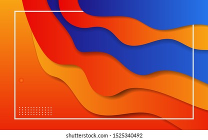 papercut background with gradient colorful, can be used banner, dynamic wallpaper, flyer, business cover, vector.