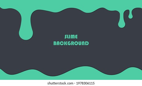 Papercut Background With Green Liquid Slime Design.