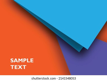 papercut background triangular shape, blue, purple, orange, overlap,vector,graphic design for banner,cover,poster,flyer,business