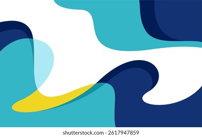 Papercut background in wavy style. summer abstract vector background