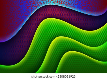 papercut blue corporate and green glossy abstract tech banner dynamic textured geometric element
