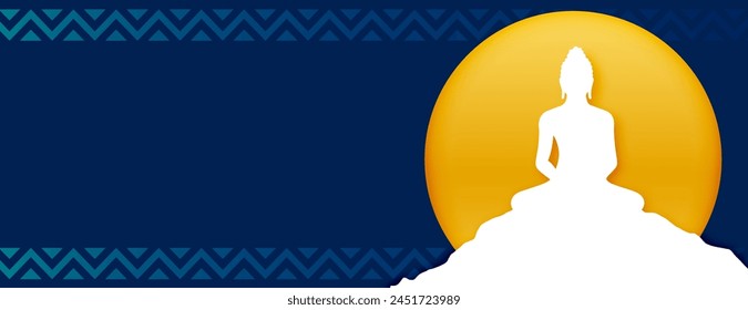 papercut buddha purnima or vesak day banner with text space vector