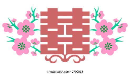 A papercut of chinese wedding symbol.