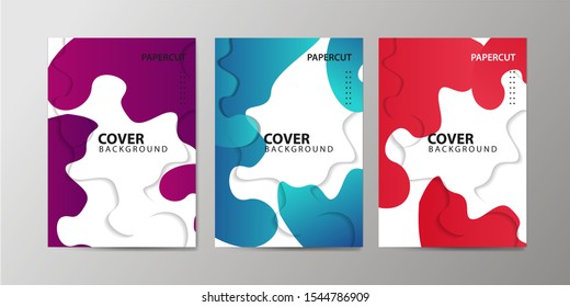 Papercut Covers with minimal design. Cool wave backgrounds for your design. Applicable for Banners, Placards, Posters, Flyers etc. Eps10 vector