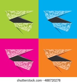 Papercut design. Bright color elements. Vector illustration