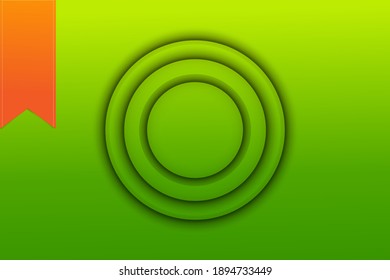 Papercut effect circles background green