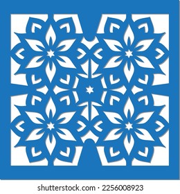 Papercut floral template. Vector cutting stencil.