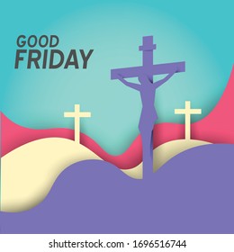 Papercut Good Friday. color and waves design