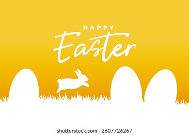 papercut happy easter greeting card with rabbit and eggs vector