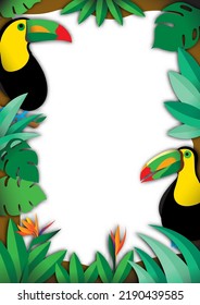 Papercut Hornbill Forest Vector Backdrop