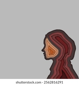 Papercut illustration of silhouette woman with hijab. suitable for poster, cover, background, and card