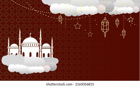 Recorte del fondo islámico con área de texto espacial, uso perfecto para el día del musulmán, ramadán, ied mubarak, nuevo año de hijriyyah, mes de muharram