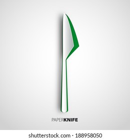 Papercut knife, Vector restaurant card menu design