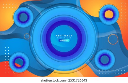 Papercut layers background with orange and purple decorative design vector