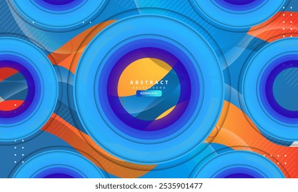 Papercut layers background with orange and purple decorative design vector