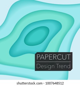 Papercut layers on white paper. Craft colorful 3d multi layers texture. Abstract paper cut shapes, carving art background template design. Smooth origami paper cut. Vector banner or poster