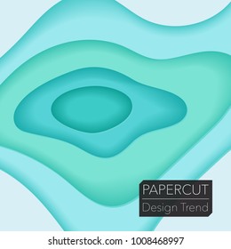 Papercut layers on white paper. Craft colorful 3d multi layers texture. Abstract paper cut shapes, carving art background template design. Smooth origami paper cut. Vector banner or poster