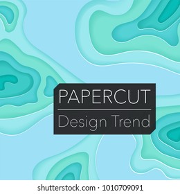 Papercut layers on white paper. Craft colorful 3d multi layers texture. Abstract paper cut shapes, carving art background template design. Smooth origami paper cut. Vector banner or poster