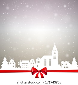 Papercut little village - Merry Christmas illustration EPS10