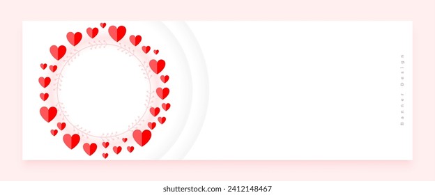 papercut love heart frame banner for valentines day celebration vector