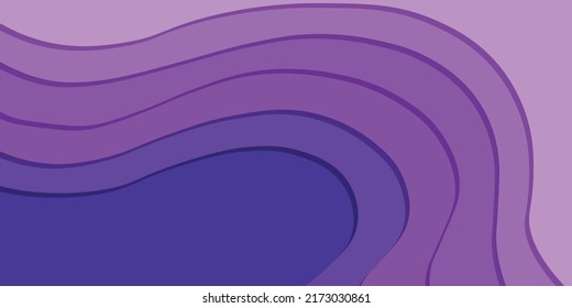 Papercut multi layer 3D color background with purple gradient vector texture. Abstract concept design or fluid illustration for website template. Delicate origami paper cut