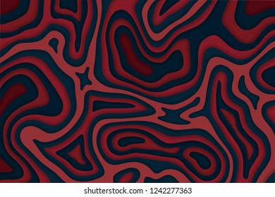 Papercut multi layers 3D color texture vector background. Abstract topography concept design or flowing liquid illustration for website template. 