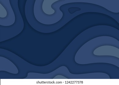 Papercut multi layers 3D color texture vector background. Abstract topography concept design or flowing liquid illustration for website template. 