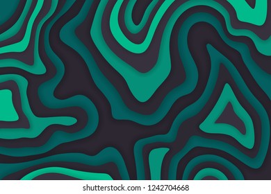 Papercut multi layers 3D color texture vector background. Abstract topography concept design or flowing liquid illustration for website template. 