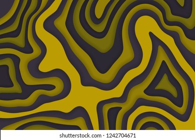 Papercut multi layers 3D color texture vector background. Abstract topography concept design or flowing liquid illustration for website template. 