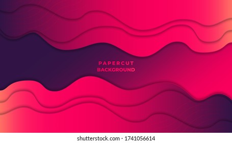Recorte de papel multicapas fondo vectorial de textura de color 3D. Diseño de topografía abstracta o ilustración líquida de flujo para la plantilla de sitio web. Cortado de papel de forma de arte de origami liso