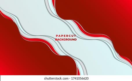 Papercut multi layers 3D color texture vector background. Abstract topography  design or flowing liquid illustration for website template. Smooth origami art shape paper cut