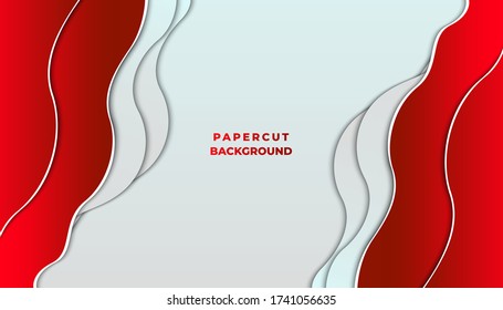 Papercut multi layers 3D color texture vector background. Abstract topography  design or flowing liquid illustration for website template. Smooth origami art shape paper cut