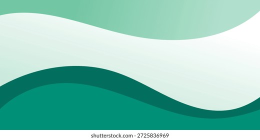 Papel de corte de várias camadas 3D pastel cor verde textura vetor fundo. Corte de papel de forma de origami suave
