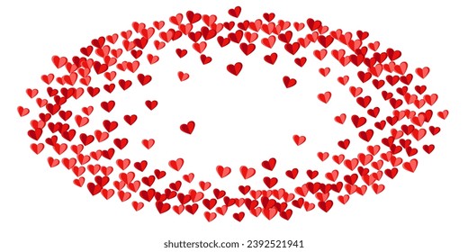 Papercut pink heart symbols flying background design. Valentine carnival decor. Greeting card background. Cute heart relationship symbols illustration.