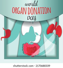 a paper-cut postcard with a memorable date. world organ donation day.