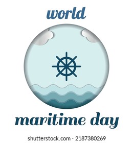 papercut postcard world maritime day
