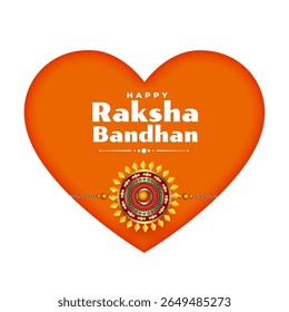 brochura raksha bandhan deseja vetor de fundo de coração