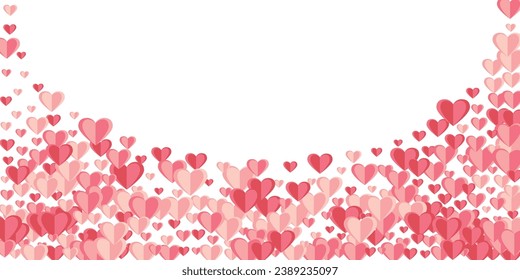 Papercut red heart symbols romantic vector background. Valentine's Day decor. Gift card backdrop. Colorful heart family symbols illustration.