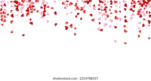 Papercut rosy heart shapes beautiful background design. Valentine carnival decor. Poster background. Falling heart love signs scatter.