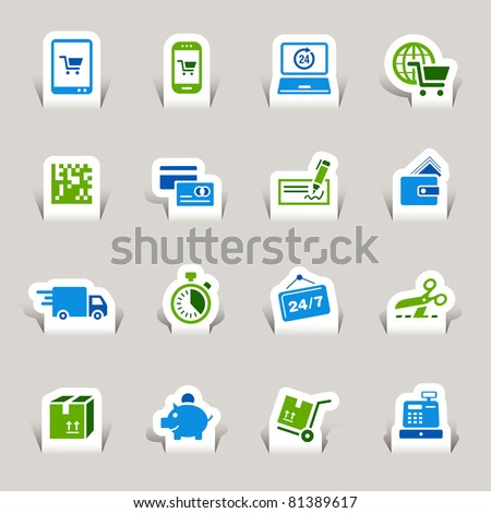 Papercut - Shopping icons