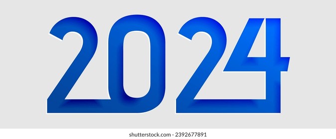 papercut style 2024 text new year eve banner design vector